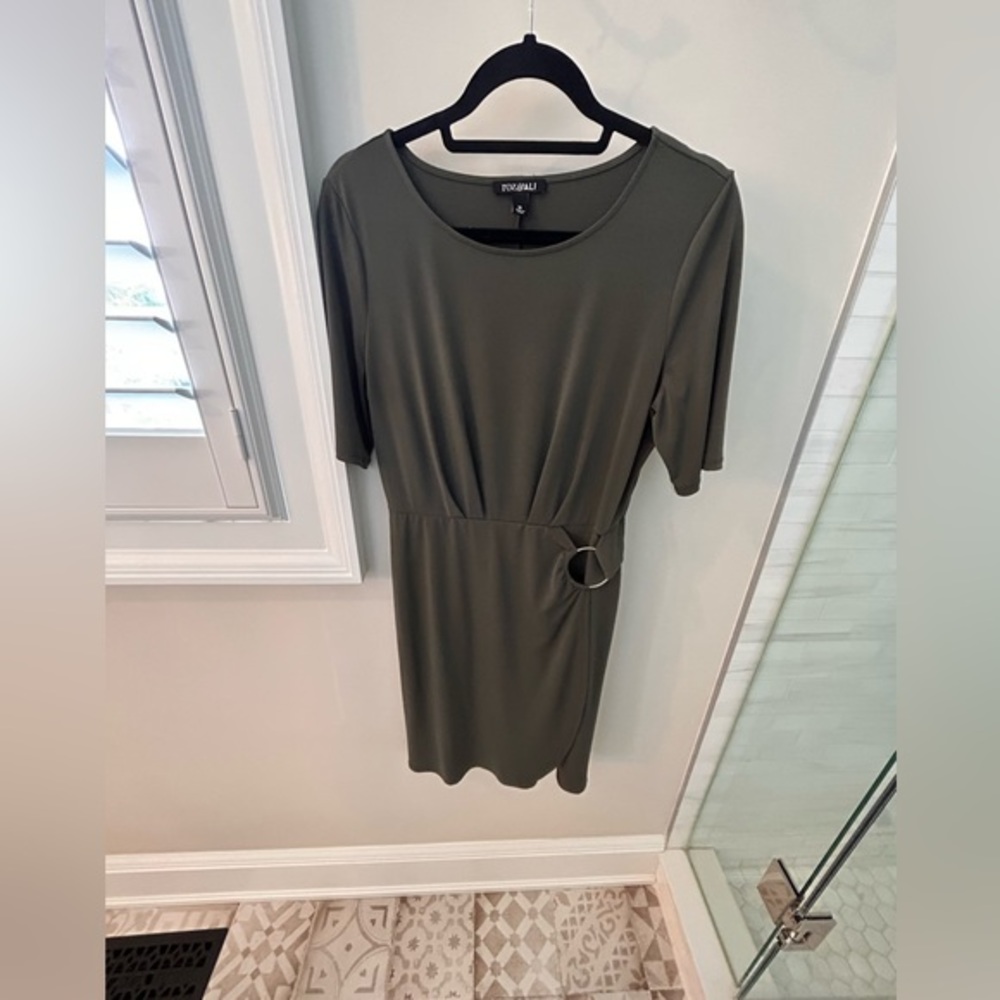 Olive Knee Length stretchy dress